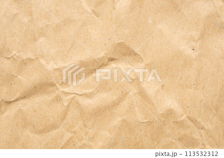 Abstract crumpled and creased recycle brown paper texture background 113532312