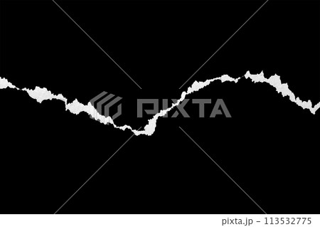 Ripped torn paper edges isolated on black background 113532775