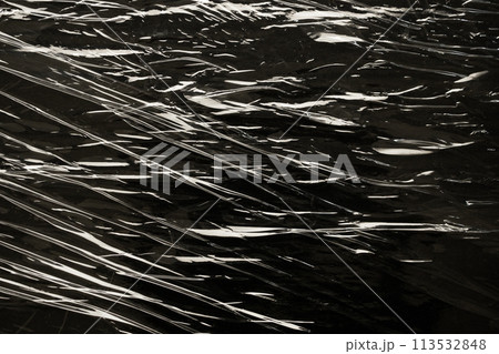 transparent plastic film wrap overlay texture background 113532848