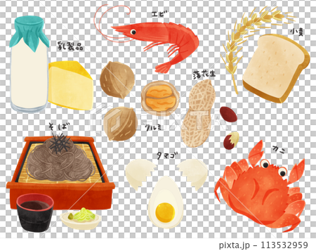8張具體原料手繪插畫 113532959