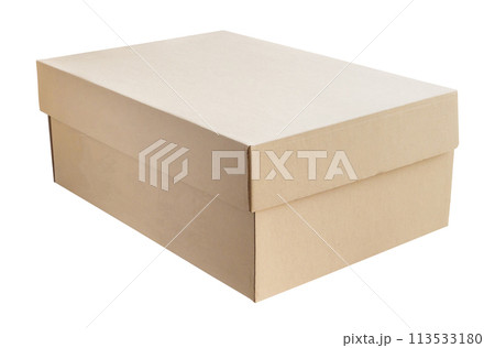 Mockup brown cardboard box isolated on white background Mockup brown cardboard box isolated on white background 113533180