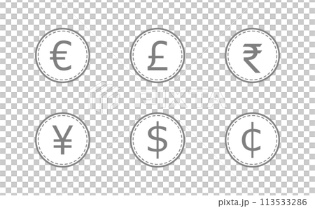 6種灰色貨幣符號 6種灰色貨幣符號 113533286