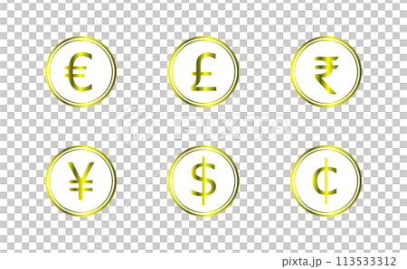 6 個黃金貨幣符號 113533312