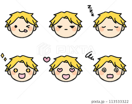 前髪あげさんといろいろな表情セット 113533322