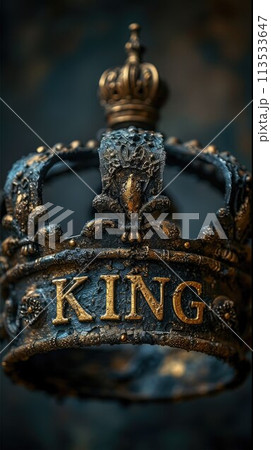 Royal elegance: captivating logo text king design, symbolizing majesty, authority, and regal sophistication, perfect for branding and marketing ventures 113533647