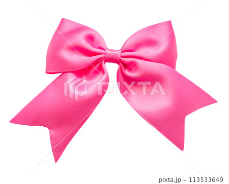 pink gift bow isolated on white background 113533649