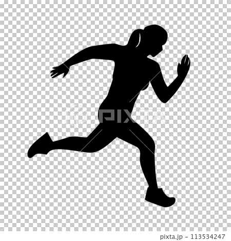 Running Woman silhouette Running Woman silhouette 113534247