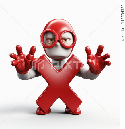 Banning entry: a 3d prohibition concept with a red x sign, a virtual warning symbolizing restricted access for banners and websites, ensuring digital safety and control in a visually impactful design 113534323