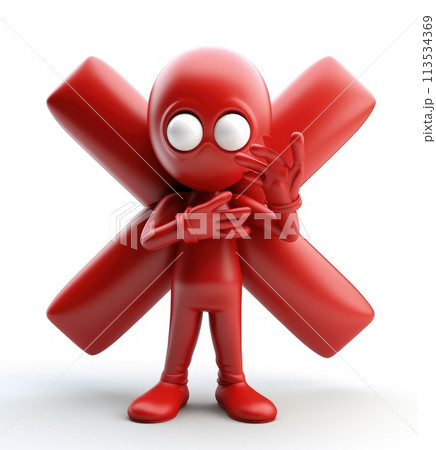 Banning entry: a 3d prohibition concept with a red x sign, a virtual warning symbolizing restricted access for banners and websites, ensuring digital safety and control in a visually impactful design 113534369