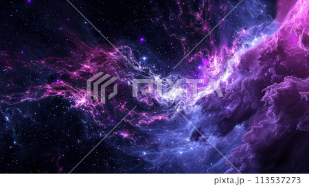 Astral Luminescence: Vivid Fluorescent Delight. Generative AI	 113537273