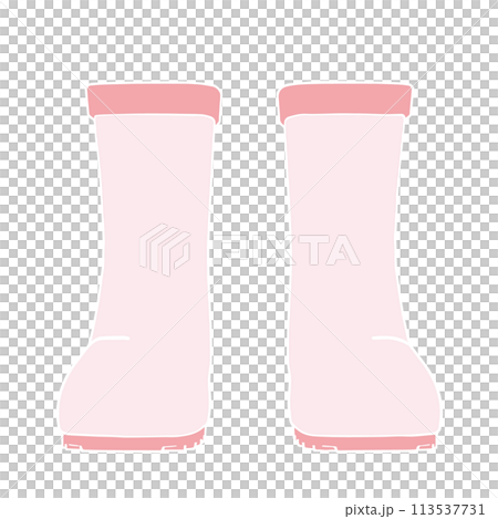 ピンクのかわいい正面の長靴イラスト 113537731