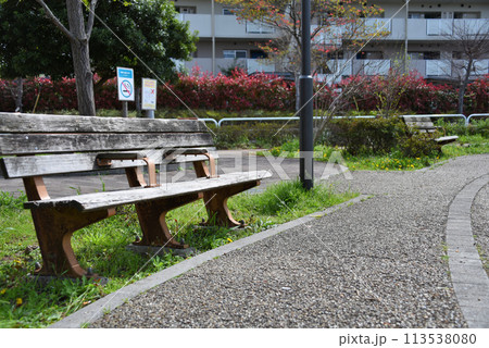 公園のベンチ 113538080