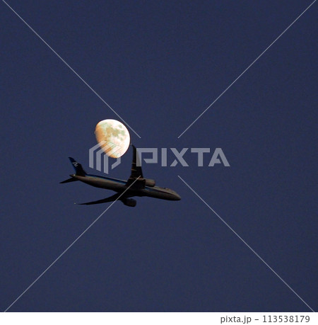 月と飛行機 113538179