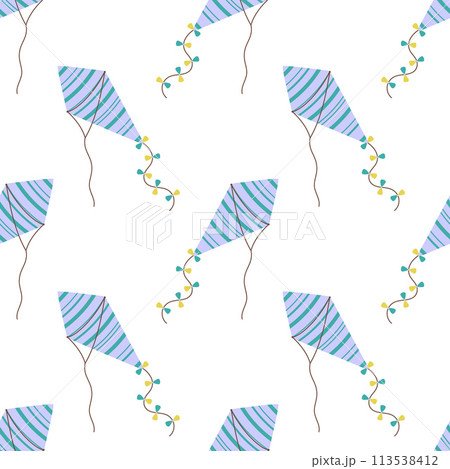 seamless pattern with cartoon kite seamless pattern with cartoon kite 113538412