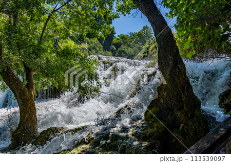 Waterfalls Krka, Croatia. Natural Waterfalls. Krka National Park, Croatia 113539097