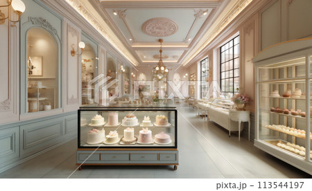 ケーキ屋さんの店内 113544197
