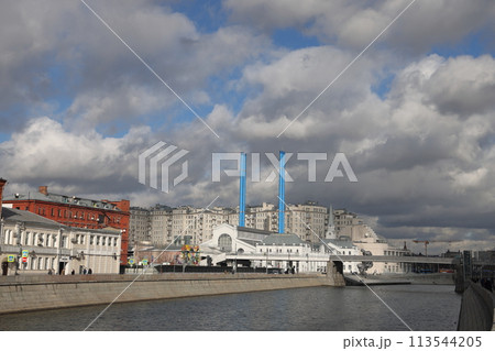 Moscow, Bolotnaya embankment, heating station number 2 cultural center, February 2022. 113544205