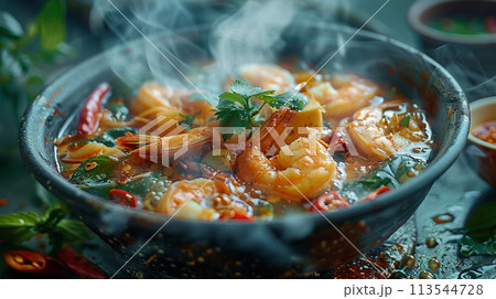 Tom yum kung. Thai food concept. Asian food concept. 113544728