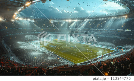 Football, there are cheerleaders filling the football field. Football, there are cheerleaders filling the football field. 113544770