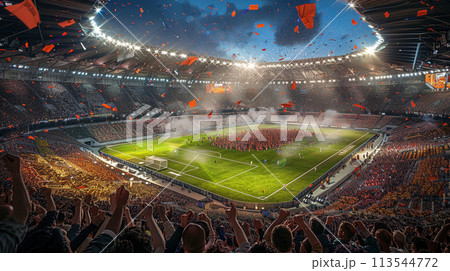 Football, there are cheerleaders filling the football field. Football, there are cheerleaders filling the football field. 113544772