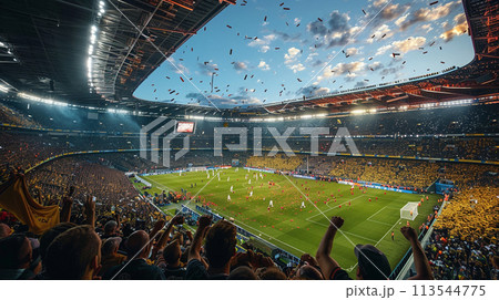 Football, there are cheerleaders filling the football field. Football, there are cheerleaders filling the football field. 113544775