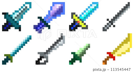 剣のドット絵アイコンセット 113545447