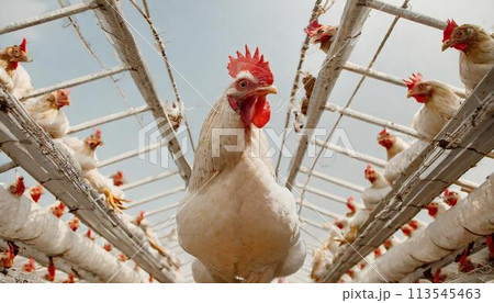 ニワトリのいる風景 113545463