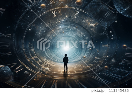 space of time dimension concept by Generative AI 113545486