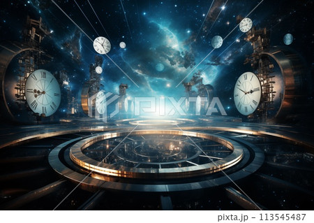 space of time dimension concept by Generative AI 113545487