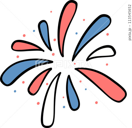 Retro Groovy 4th of July fireworks Independence day festive cartoon doodle drawing Retro Groovy 4th of July fireworks Independence day festive cartoon doodle drawing 113545652