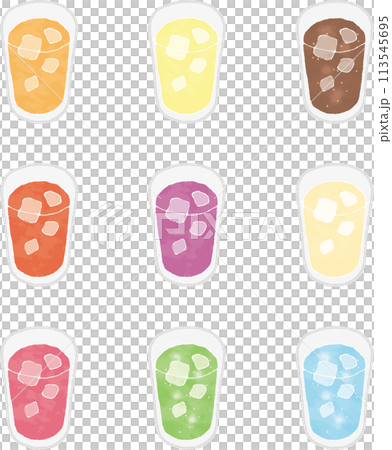 Hand drawn cold drink illustration set 113545695