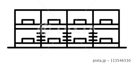 カプセルホテル 8部屋 ベクター カプセルホテル 8部屋 ベクター 113546330