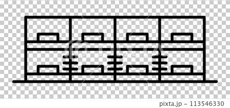 カプセルホテル 8部屋 ベクター カプセルホテル 8部屋 ベクター 113546330
