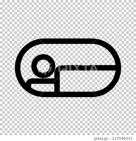 カプセルホテルで寝ている人のアイコン 113546331