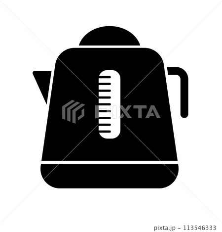 電気ケトルのシルエットアイコン。キッチン家電。ベクター。 電気ケトルのシルエットアイコン。キッチン家電。ベクター。 113546333