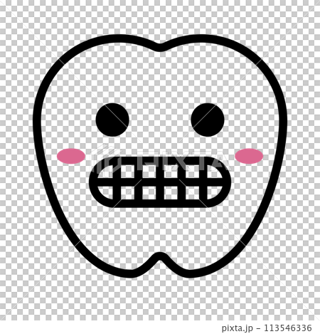 Tooth character icon showing teeth. Vector. Tooth character icon showing teeth. Vector. 113546336