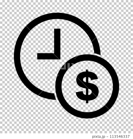 Simple dollar hourly wage icon. Vector. 113546337