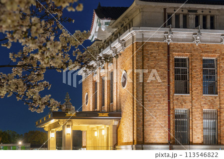 春の京都　夜桜と京都市京セラ美術館 113546822