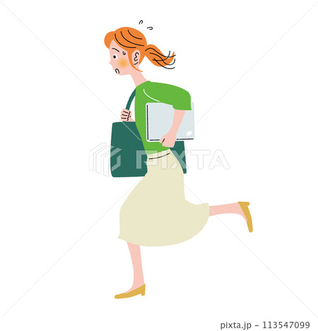 仕事_女性_走る 113547099
