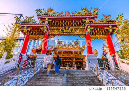 日本の横浜都市景観 4月。横浜中華街・横浜関帝廟などを望む＝14日 113547326