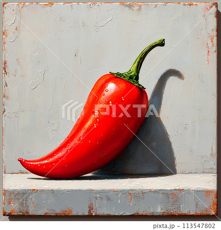 Hot chili pepper on white isolated background - AI generated image Hot chili pepper on white isolated background - AI generated image 113547802