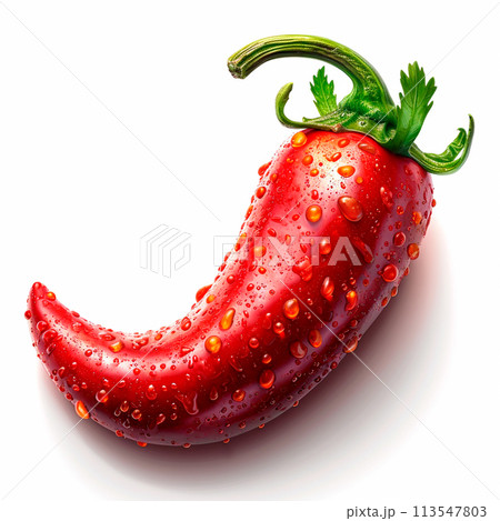 Hot chili pepper on white isolated background - AI generated image 113547803