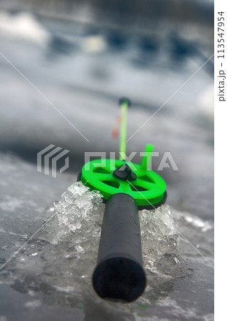 winter fishing on lake ice hobby for health 113547954