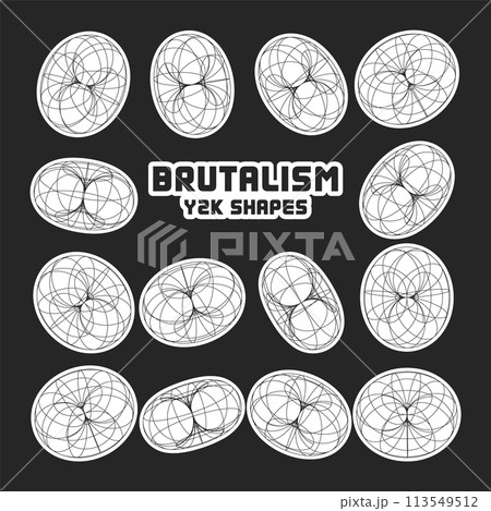 Wireframe shapes, lined torus. Perspective mesh, 3d grid. Modern trendy low poly geometric elements. Retro futuristic design elements, y2k, vaporwave and synthwave style. Vector illustration Wireframe shapes, lined torus. Perspective mesh, 3d grid. Modern trendy low poly geometric elements. Retro futuristic design elements, y2k, vaporwave and synthwave style. Vector illustration 113549512
