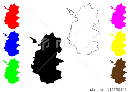 Itabira city (Federative Republic of Brazil, Minas Gerais state) map vector illustration, scribble sketch Itabira map 113550143