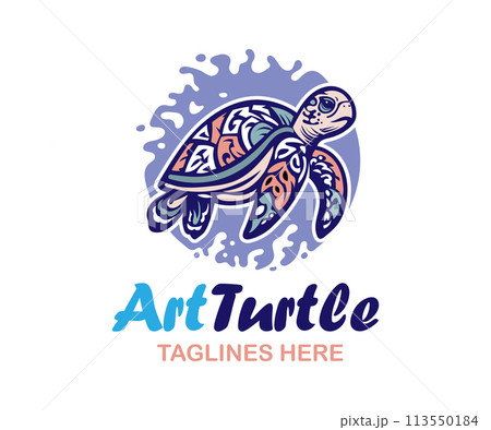 abstract sea turtle graphic art design concept 113550184
