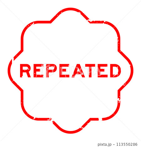 Grunge red repeated word rubber seal stamp on white background Grunge red repeated word rubber seal stamp on white background 113550286