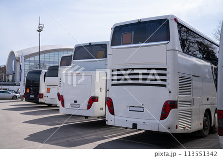 Bus station. Parking of tourist buses 113551342
