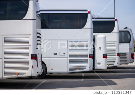 Bus station. Parking of tourist buses 113551347