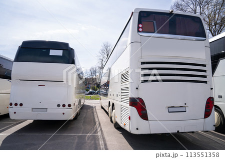 Bus station. Parking of tourist buses 113551358